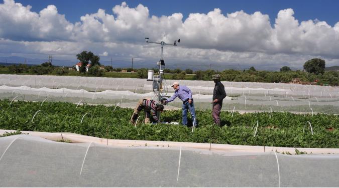 Εγκατάσταση εξοπλισμού στα πεδία καλλιέργειας